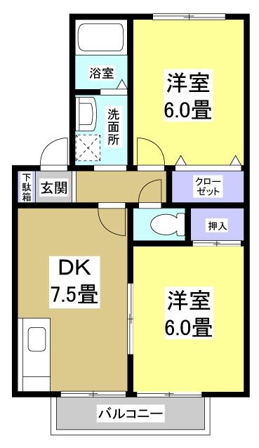 アムール・ヴィルＢ 201号室 間取り