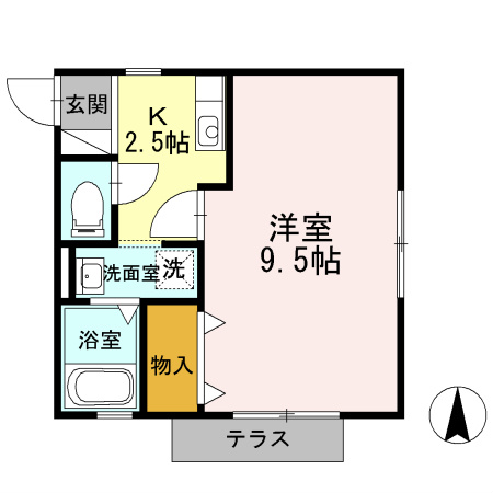 カモミール 201号室 間取り
