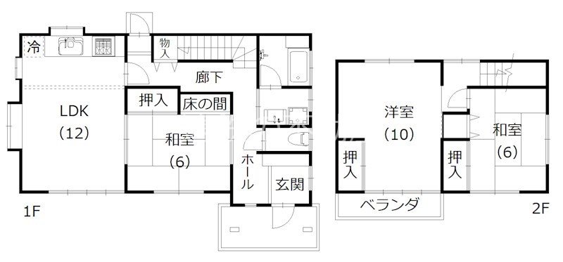 大原K貸家 間取り図