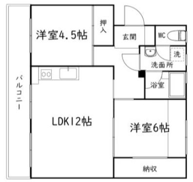 セントポーリア蜆塚 401号室 間取り