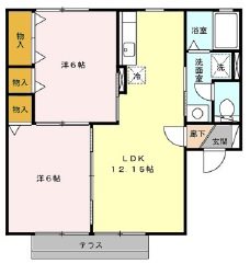 グリシーナ　A 102号室 間取り