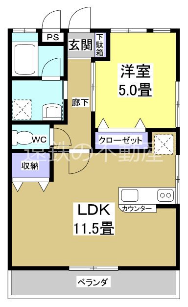 リバティーハイツ 201号室 間取り