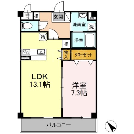 アベニュー初生 202号室 間取り