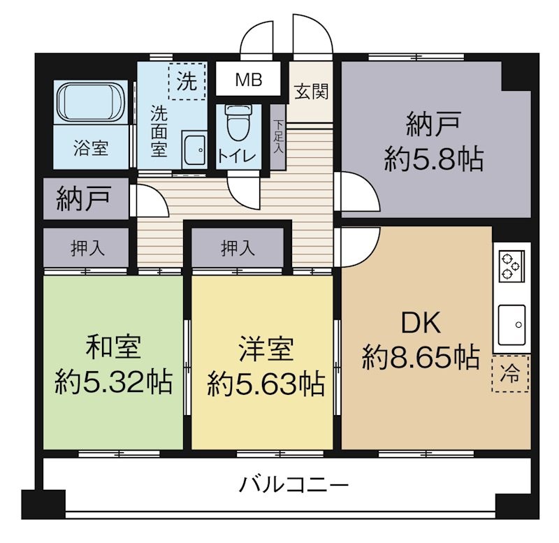 クレール野口 302号室 間取り