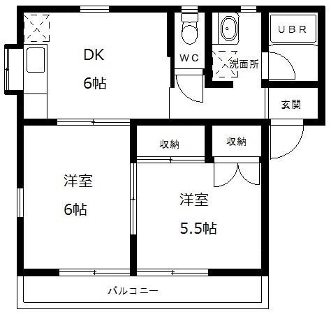 クローバーB 103号室 間取り