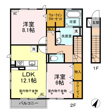 Nest Warme   203号室 間取り