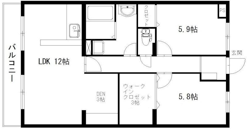 長屋マンション 間取り図