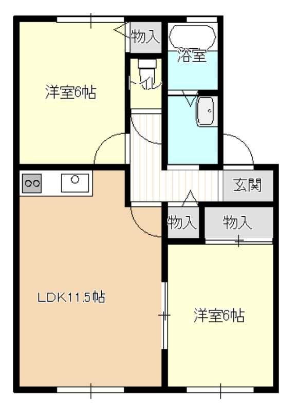 セジュール早出 203号室 間取り