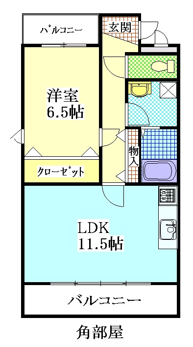 エクラン 101号室 間取り