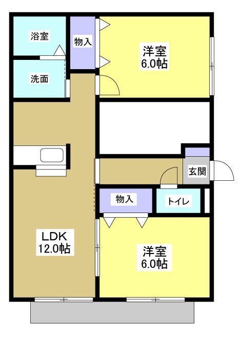 グランノーブルA 101号室 間取り