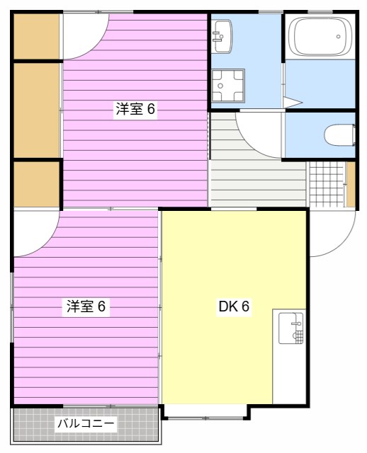 メイプル岩井 202号室 間取り