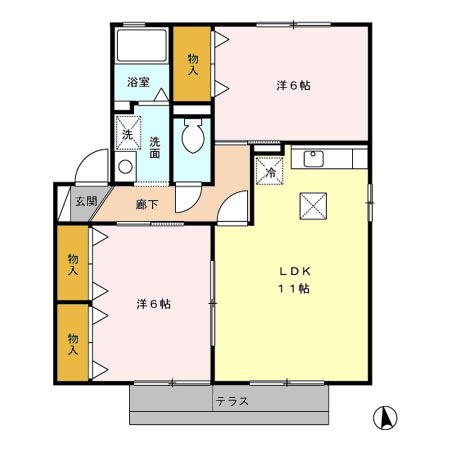 セジュール モア　B 間取り図