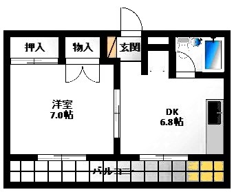 コーポコスモスⅠ 203号室 間取り