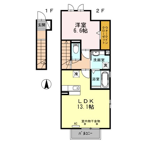 パストラルＡ 201号室 間取り