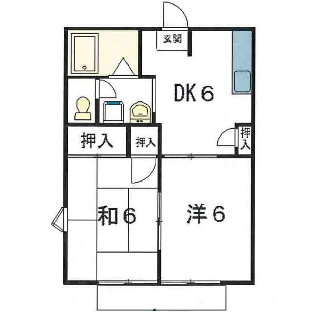 セントポーリア葵D 201号室 間取り