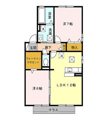 ローズコート 和田　Ａ 間取り図