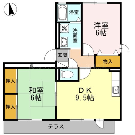 アチチュード 2F号室 間取り