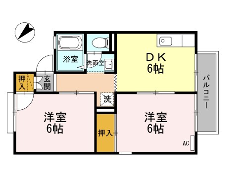 セジュールＫ２　南 間取り図