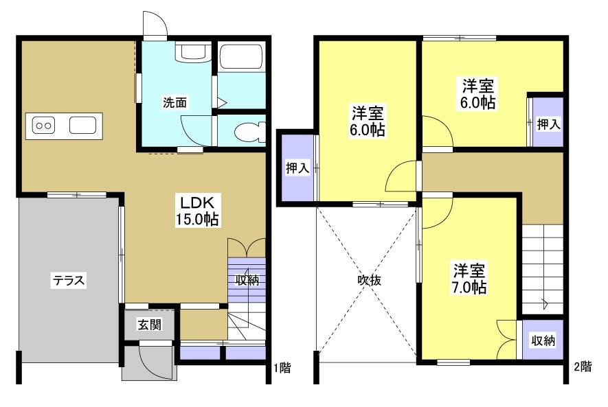 キャレブラン・トワル B号室 間取り