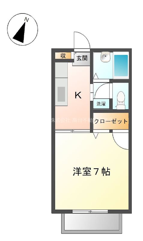 グリーンヒルA 102号室 間取り