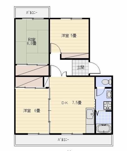 サンヒルズ藤Ｂ棟 間取り図