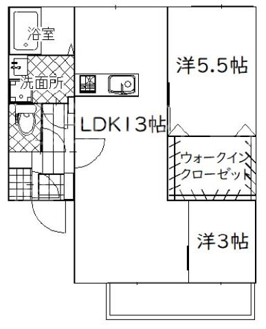 サンハイツB 205号室 間取り