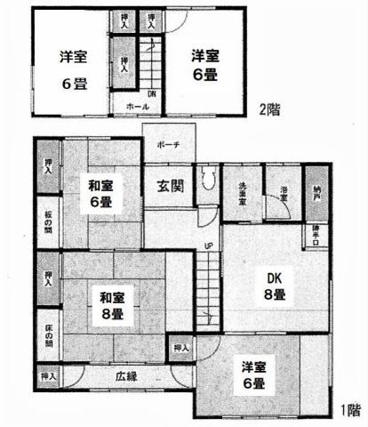 磐田市見付杉山様貸家 間取り図