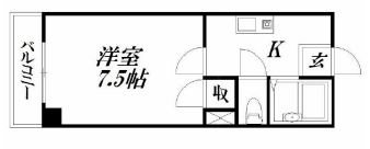 アバンダントヒル 202号室 間取り