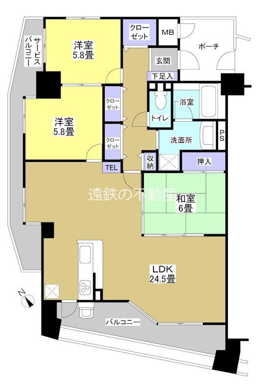 ディーグランセ蜆塚（206） 206号室 間取り