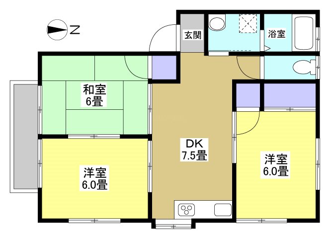 山科コーポ 間取り図