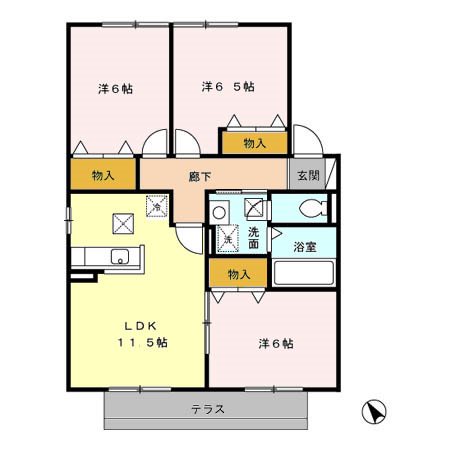 メルベーユⅡ　Ｂ 間取り図