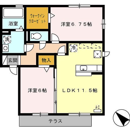 レセンテベルタ 101号室 間取り