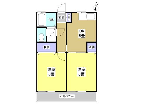 ビバリーハウス和合C 110号室 間取り