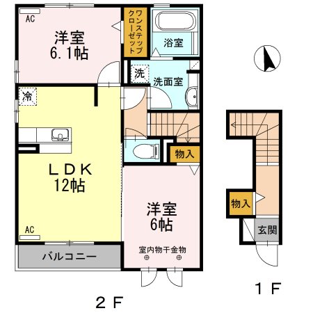 新棒屋第一城北ハイツ 205号室 間取り