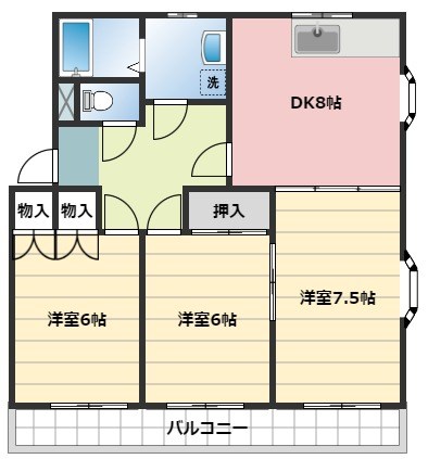 ニューシティ上西 304号室 間取り