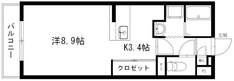 エルクレスト 102号室 間取り