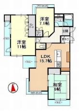 グランメール佐鳴台　401号室 間取り図