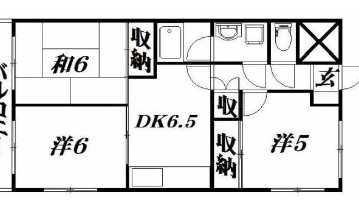 テスコム西伊場 北201号室 間取り