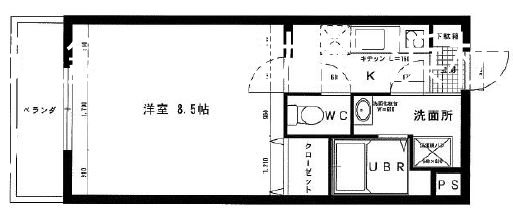 PleiadesⅡ 102号室 間取り