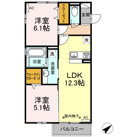 メルベーユＫ 203号室 間取り