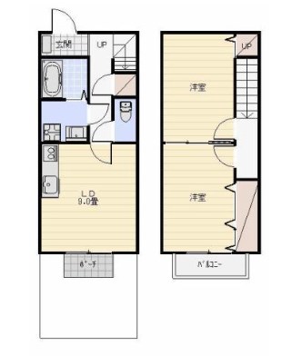 Pop House  106号室 間取り