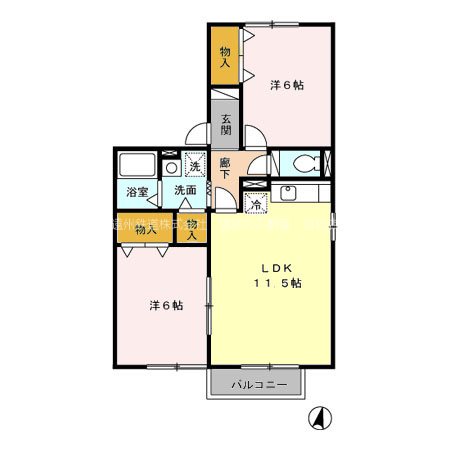 ヴィラ・モンターニュ 201号室 間取り