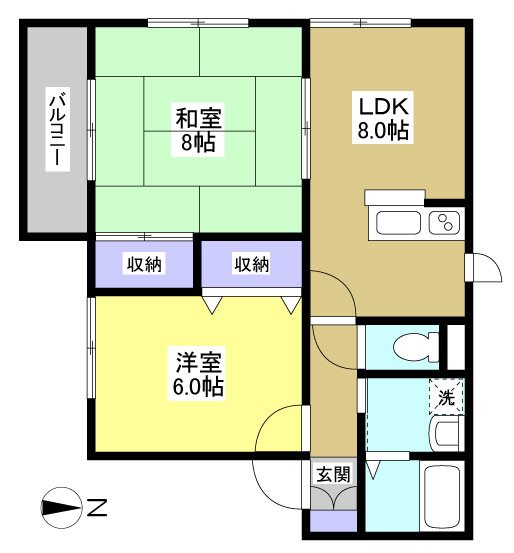 パルティール　B 101号室 間取り