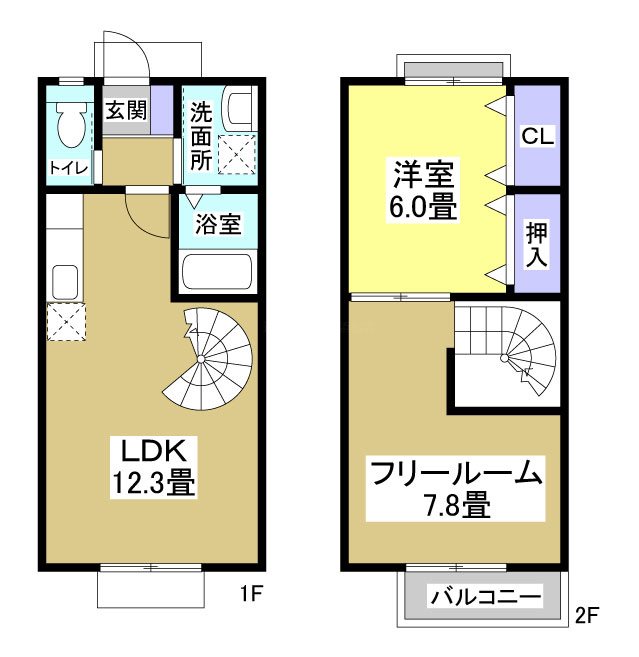 コンフォート（志都呂） 102号室 間取り