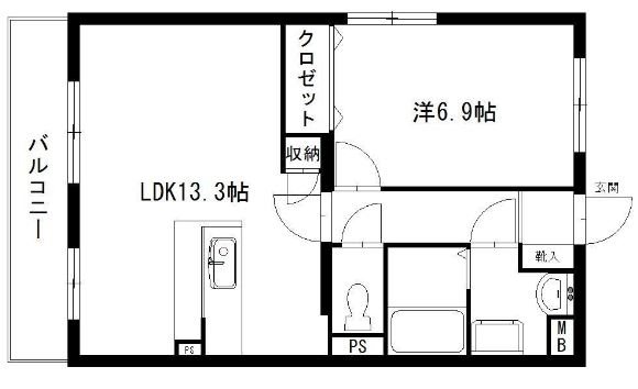 エルフィオーレ 405号室 間取り