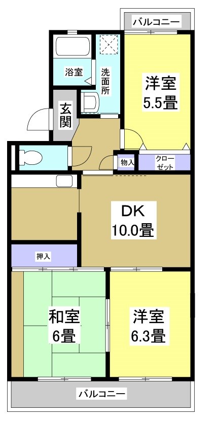 ボヌール 402号室 間取り