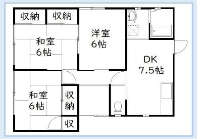 蜆塚3丁目川瀬様貸家 間取り