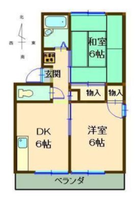 コーポ角ケ谷C　 201号室 間取り