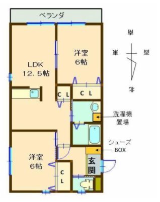 ハイム篠ヶ谷 203号室 間取り