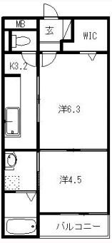 リバーサイド桜坂 202号室 間取り